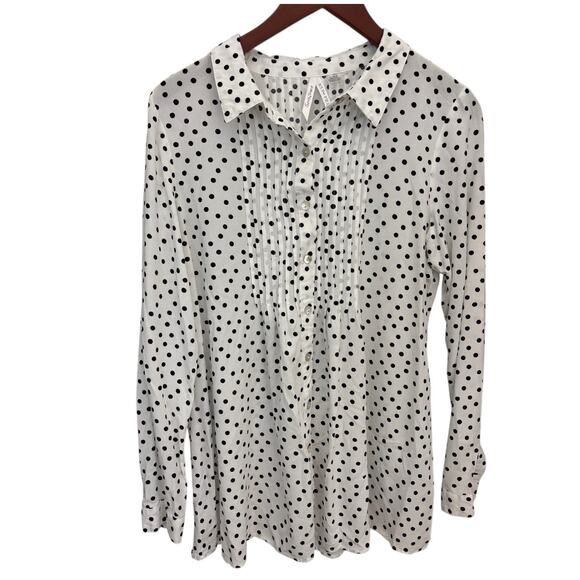 Seraphine Maternity Sz 8 Dotty Woven Blouse Polka Dots - Picture 2 of 8